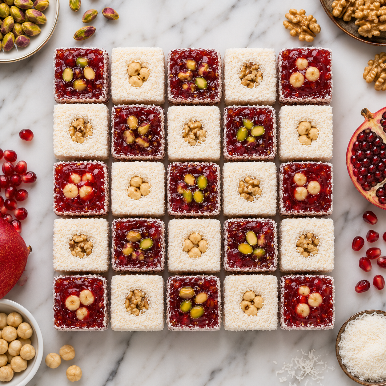 Lokum Atolyesi Pomegranate Turkish Delight with Mixed Nuts - 850g