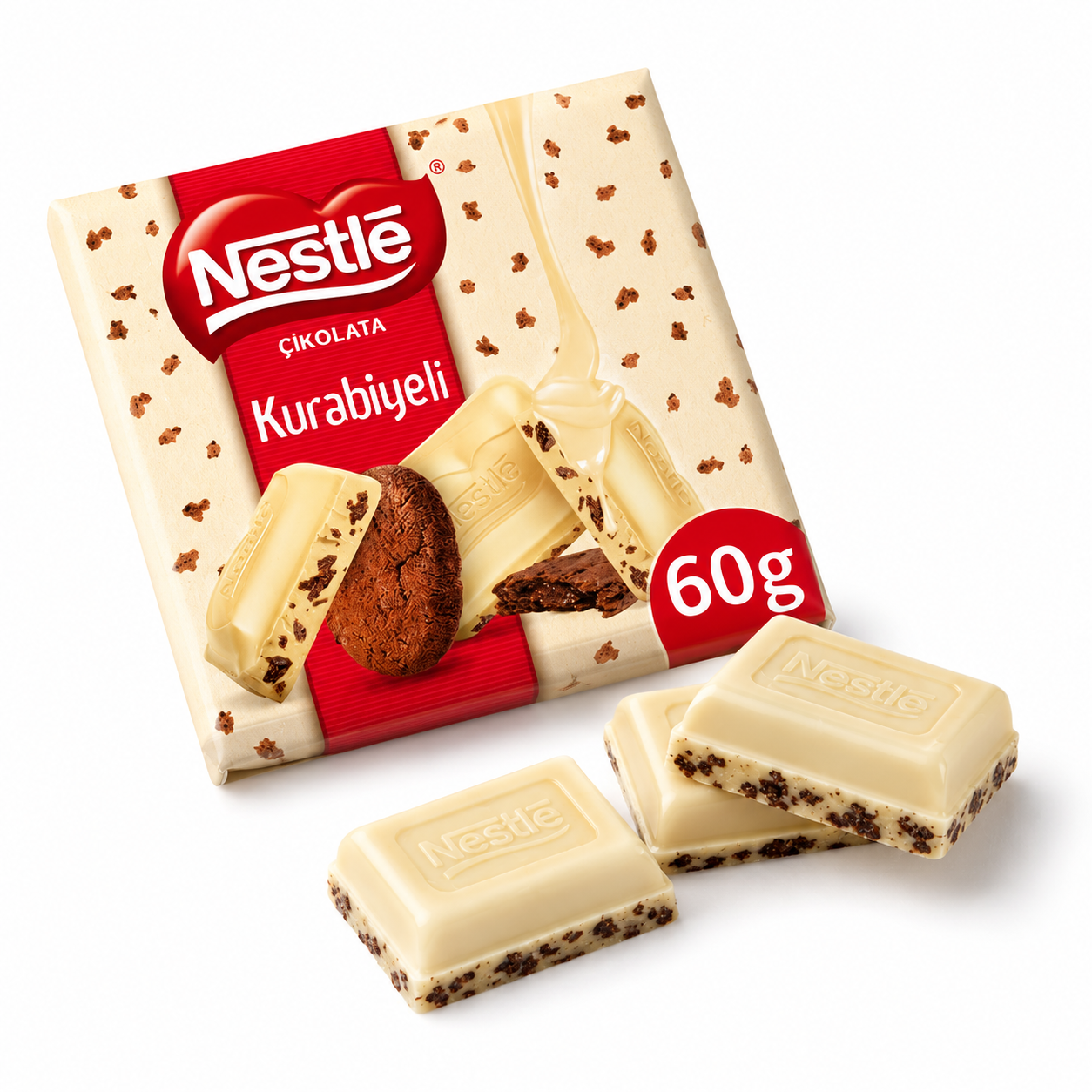 نستله كوكي تشيب لوح شوكولاتة بيضاء بفتات بسكويت الكاكاو - 60 جم