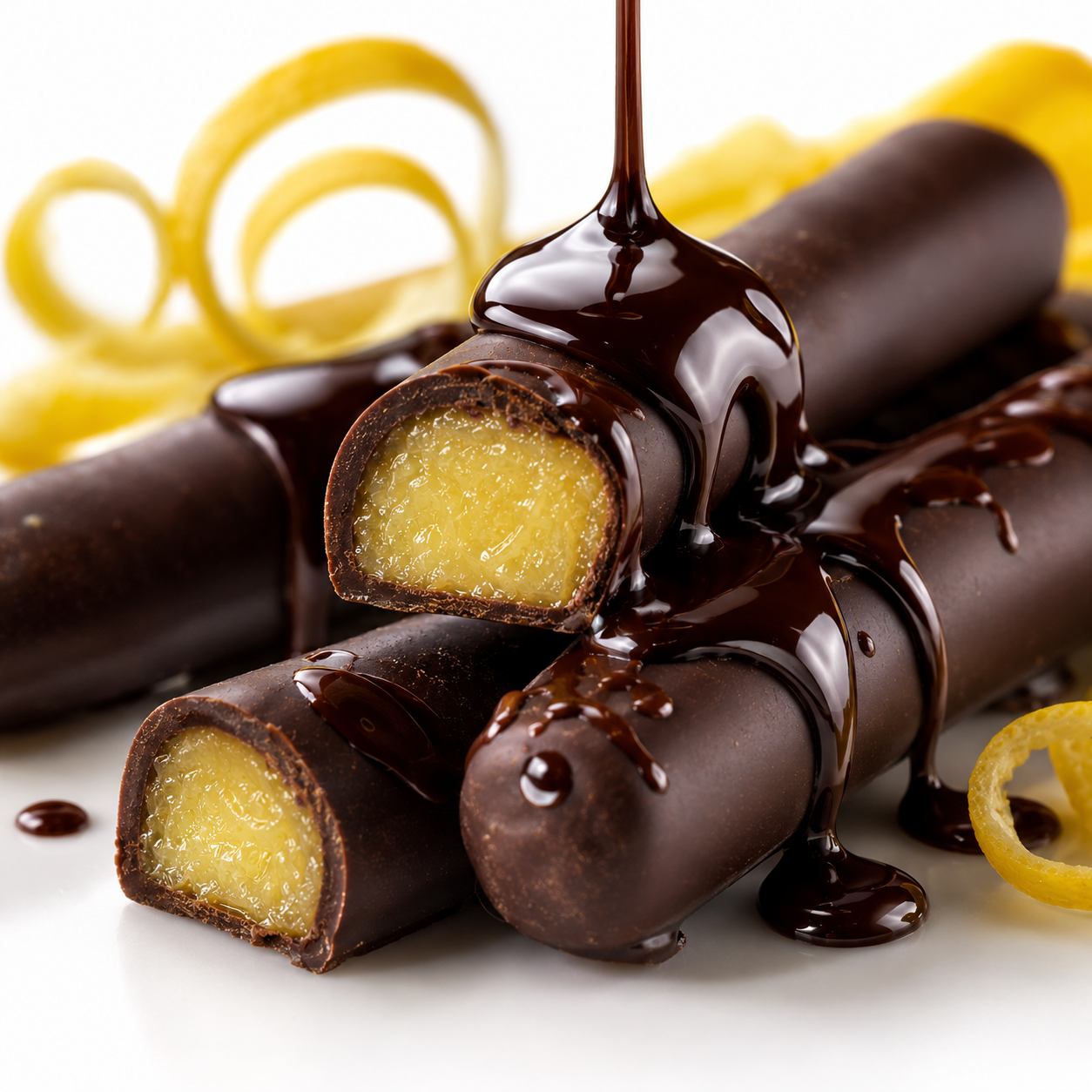 Patiswiss Bitter Lemon Chocolate Sticks - Individually Wrapped - 80 g