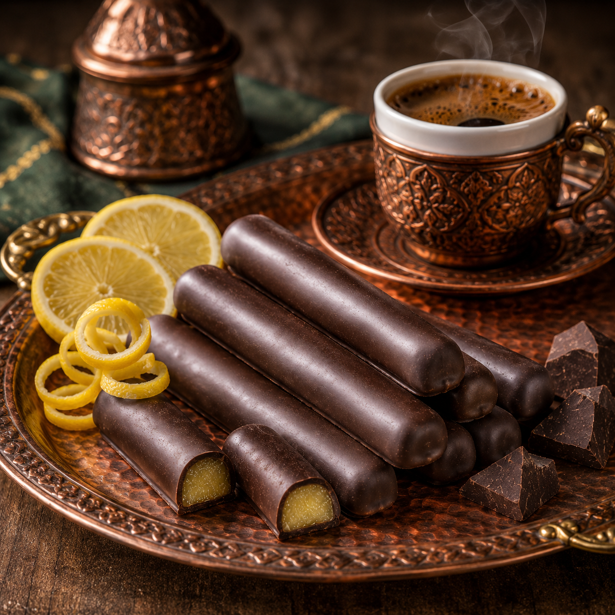 Patiswiss Bitter Lemon Chocolate Sticks - Individually Wrapped - 80 g
