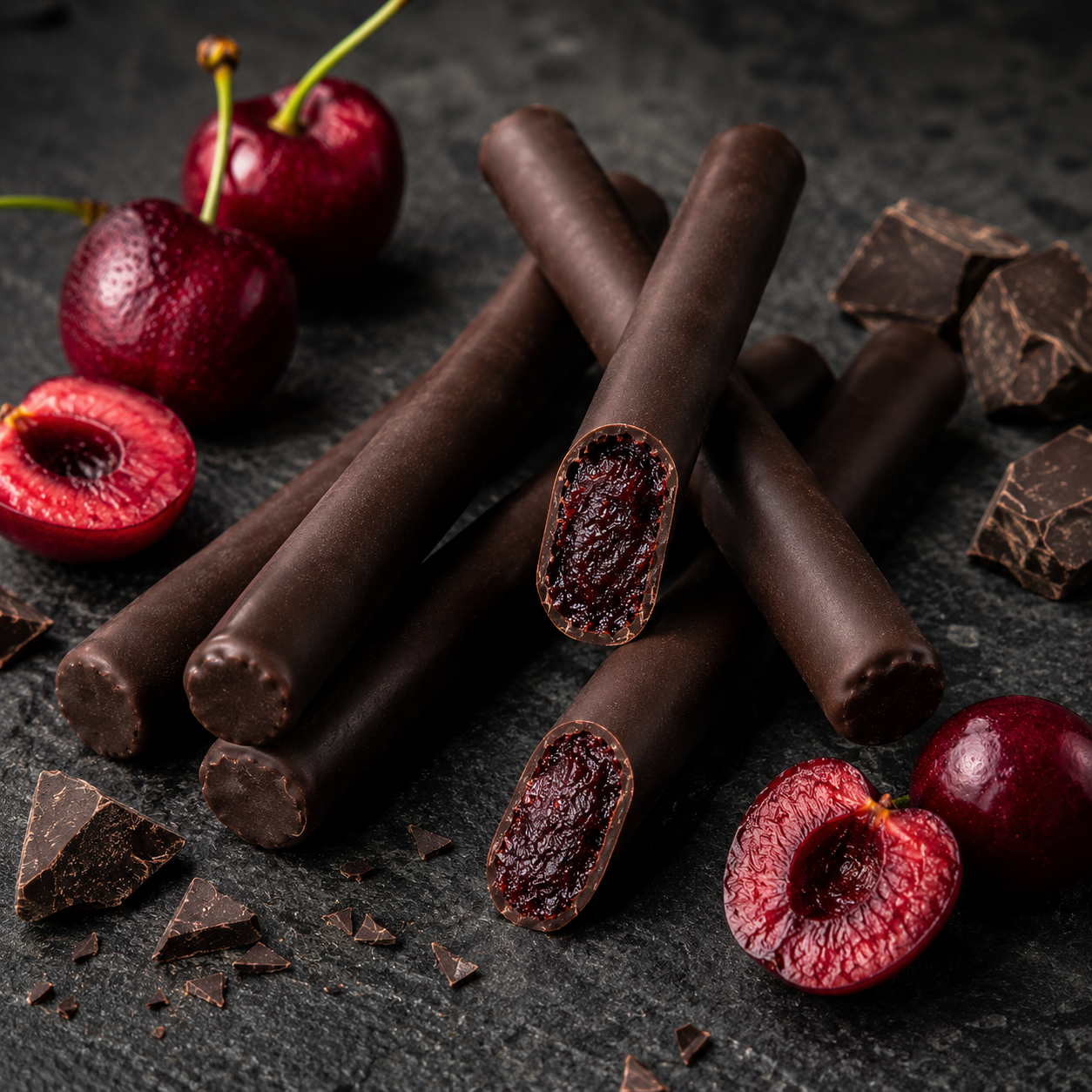 Patiswiss Dark Chocolate Cherry Sticks - 80 g