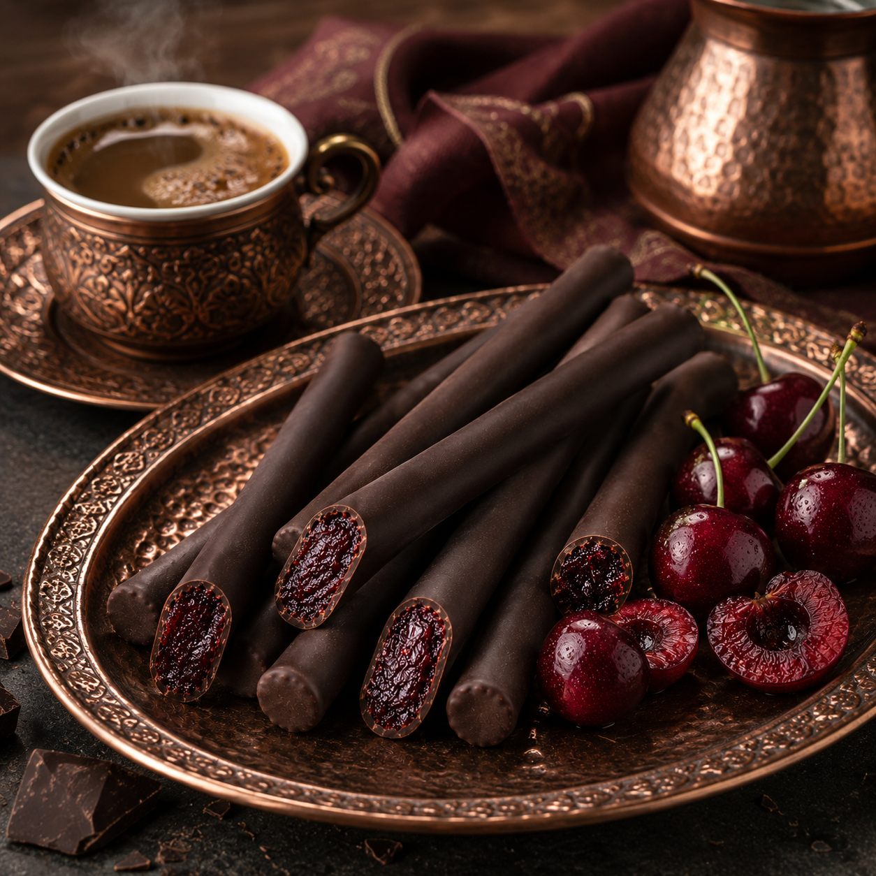 Patiswiss Dark Chocolate Cherry Sticks - 80 g