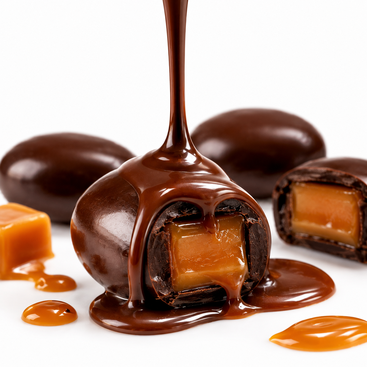 Patiswiss Dark Chocolate Covered Caramel Toffee Dragees - 80g