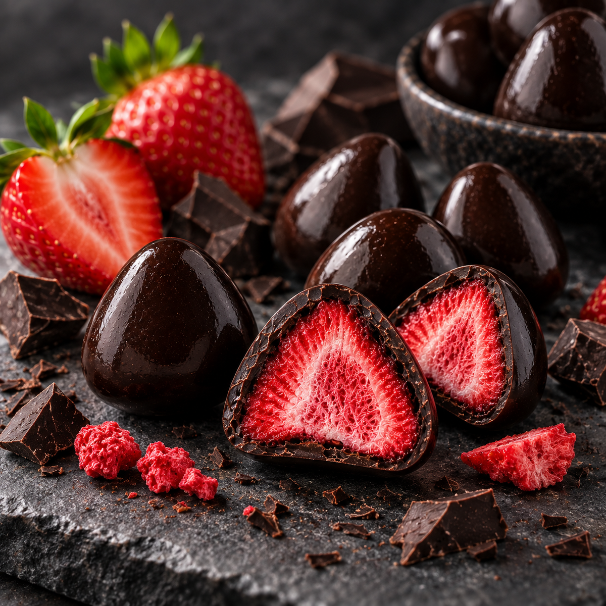 Patiswiss No Added Sugar Dark Chocolate Strawberry Dragees - 80g
