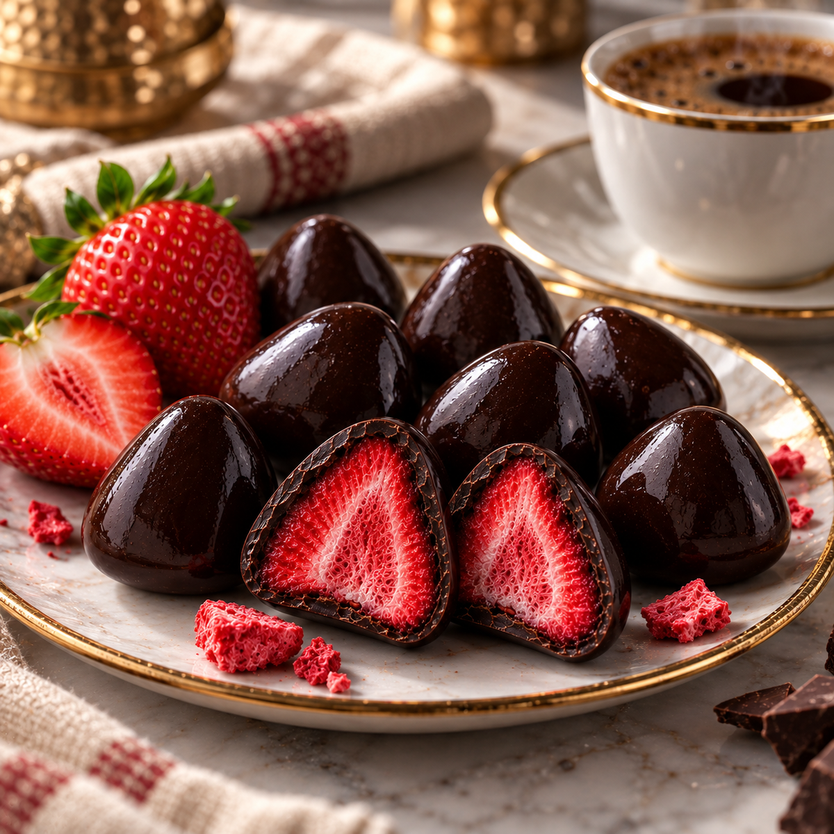 Patiswiss No Added Sugar Dark Chocolate Strawberry Dragees - 80g