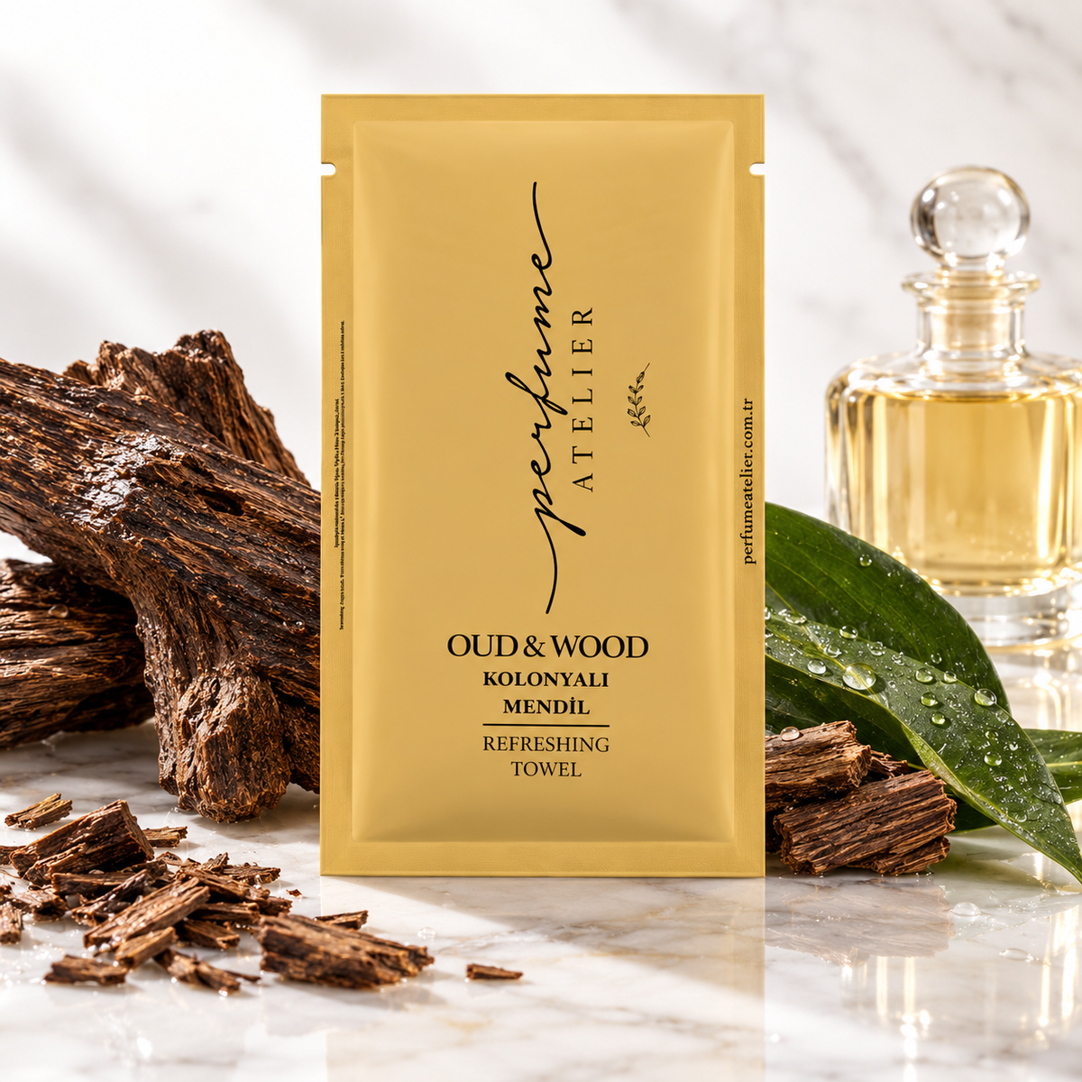 Perfume Atelier Oud & Wood Refreshing Towel Wipes - 70° Cologne - 80 Pack