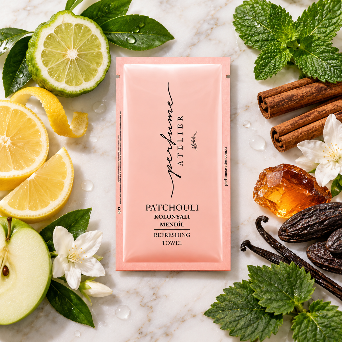Perfume Atelier Patchouli Scented Wet Wipes - 70% Alcohol - 100 Pieces