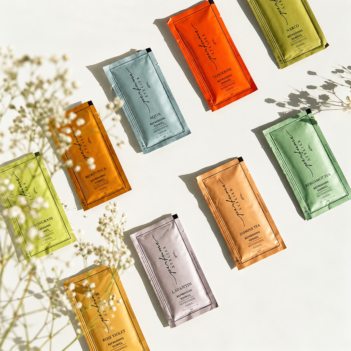 Perfume Atelier Scented Refreshing Towel Wipes Assorted Scents - 80 Pieces