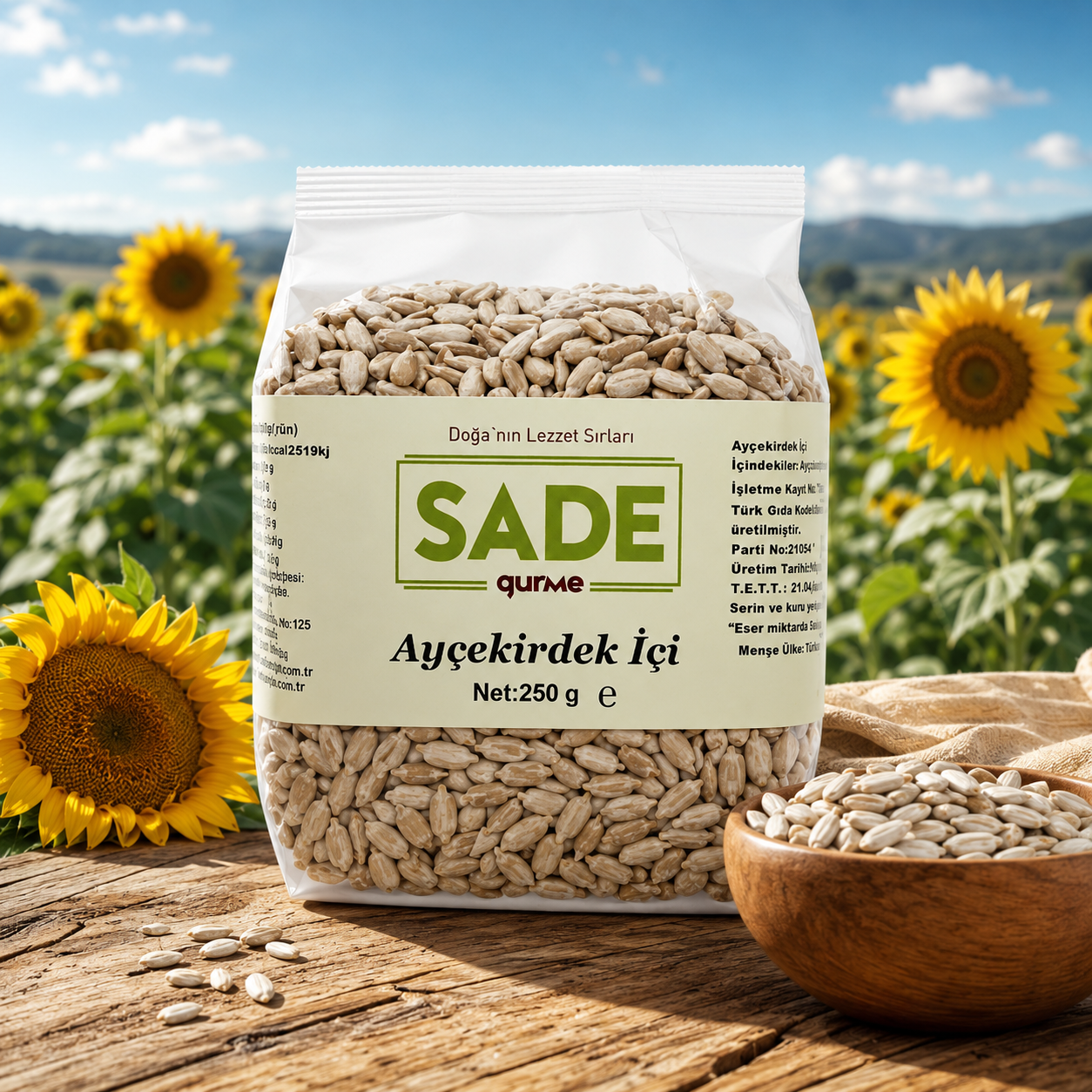 Sade Organic Turkish Sunflower Seeds - 250 g