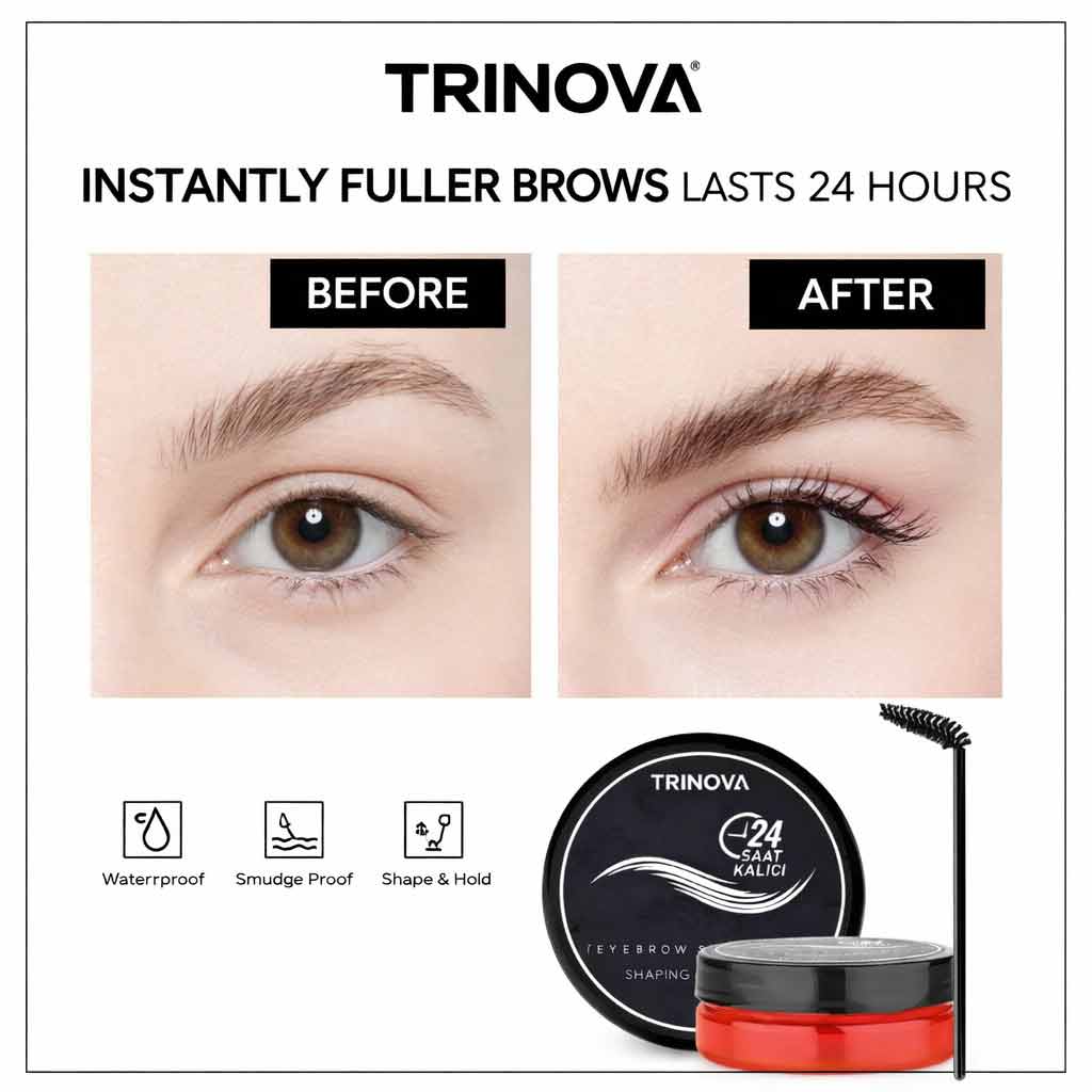 ترينوفا شمع تثبيت وتشكيل الحواجب بفيتامين E وزيت الخروع والأرغان 50 مل