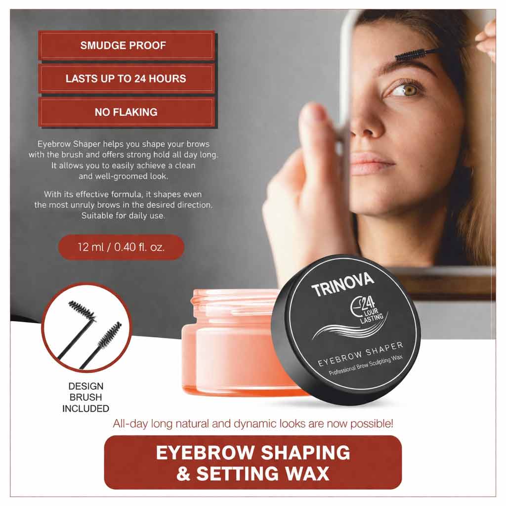 Trinova Eyebrow Styling & Shaping Wax with Vitamin E and Castor Oil 50 ml