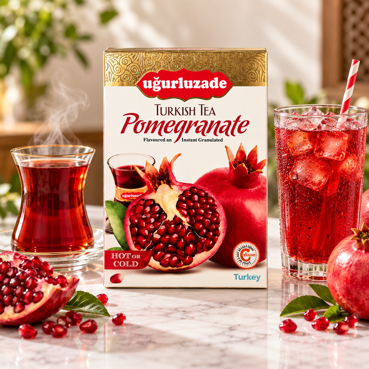 Uğurluzade Pomegranate Flavoured Instant Turkish Tea - 200 g