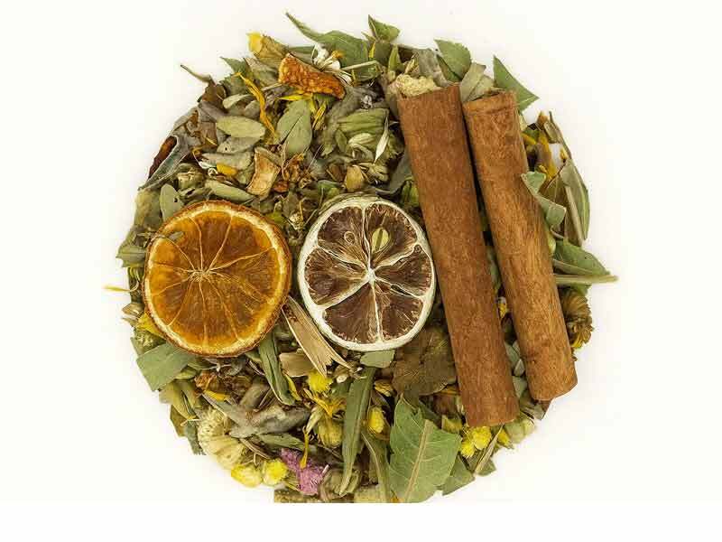 شاي الشتاء العشبي أوراق سائبة بالقرفة والحمضيات والأعشاب العطرية